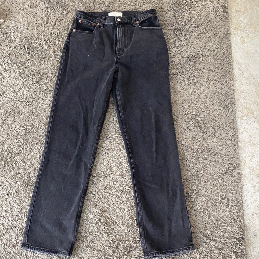 A&F 90s straight ultra high rise jeans